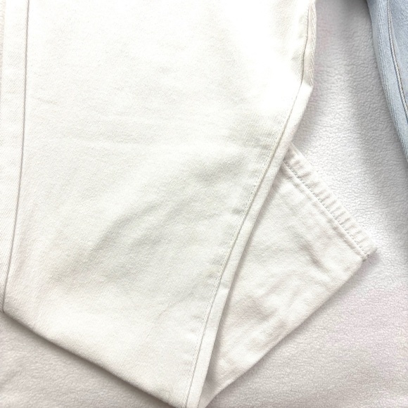 Adika Two-Tone Blue/White Slice High Waisted “mom” Ankle Women's Jeans (Size L) - Picture 8 of 14